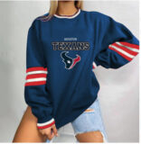 NFL Team Logo Houston Texans 3D graphic pullover sweatshirt For Women Long Sleeve