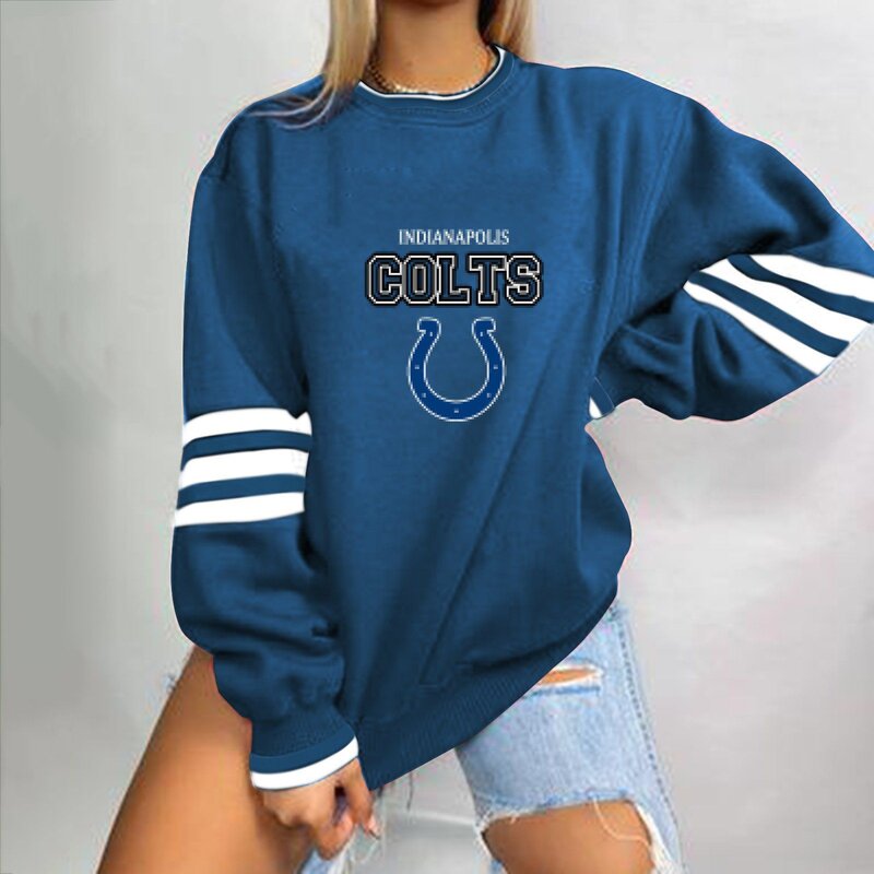 NFL Team Logo Indianapolis Colts 3D graphic pullover sweatshirt For Women Long Sleeve