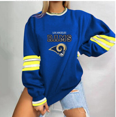 NFL Team Logo Los Angeles Rams 3D graphic pullover sweatshirt For Women Long Sleeve