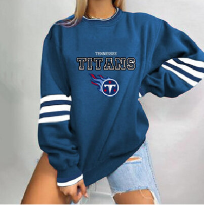 NFL Team Logo Tennessee Titans 3D graphic pullover sweatshirt For Women Long Sleeve