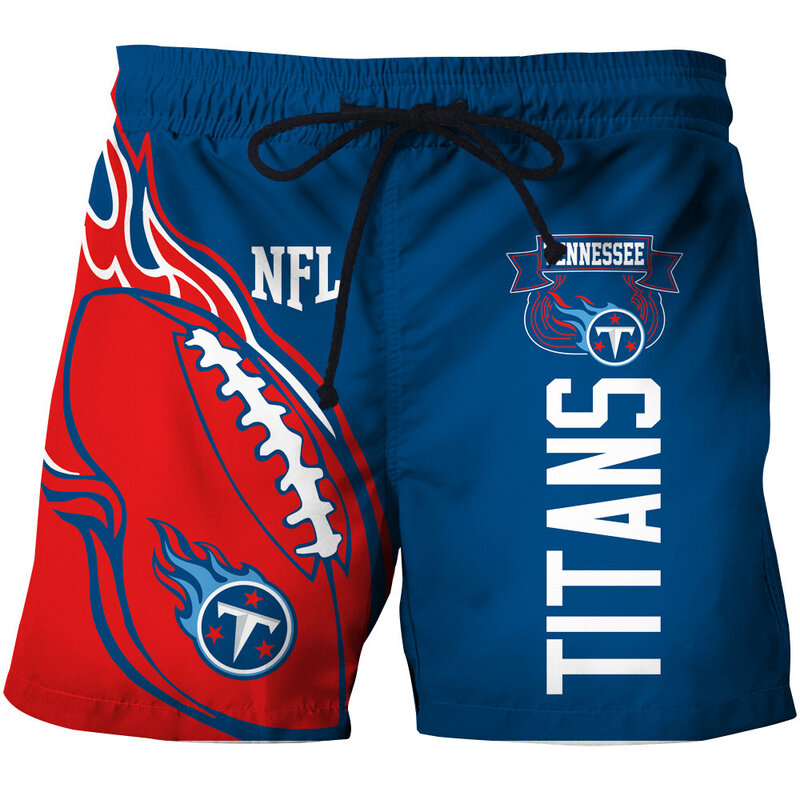 Fashion Tennessee Titans NFL Logo Team Workout Training Shorts