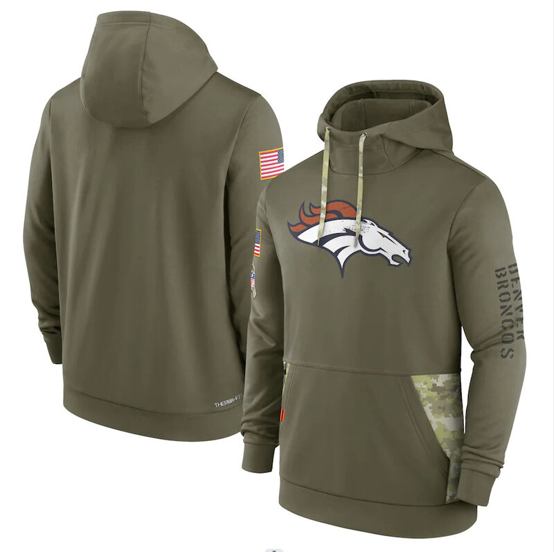 America National Football League NFL merchandise Denver Broncos drawstring pullover Hoodie Arm Green