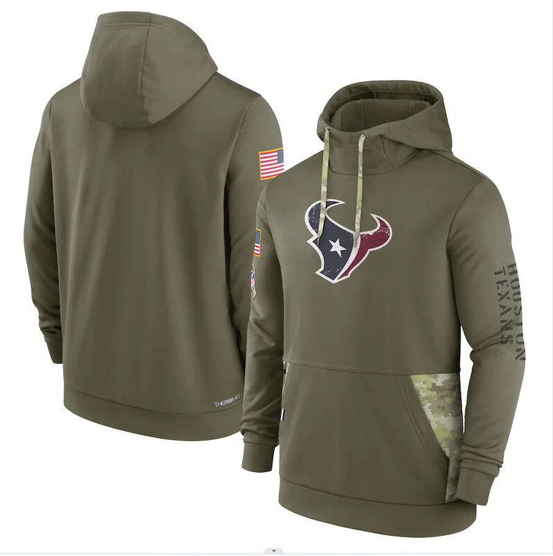 America National Football League NFL merchandise Houston Texans drawstring pullover Hoodie Arm Green