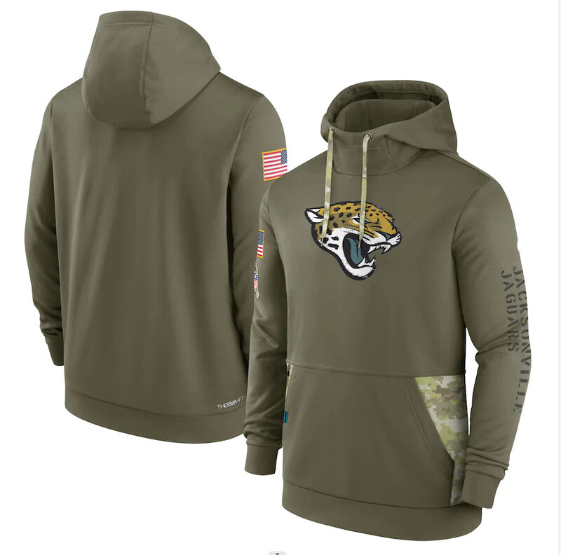 America National Football League NFL merchandise Jacksonville Jaguars drawstring pullover Hoodie Arm Green