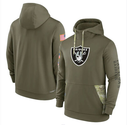 America National Football League NFL merchandise Las Vegas Raiders drawstring pullover Hoodie Arm Green