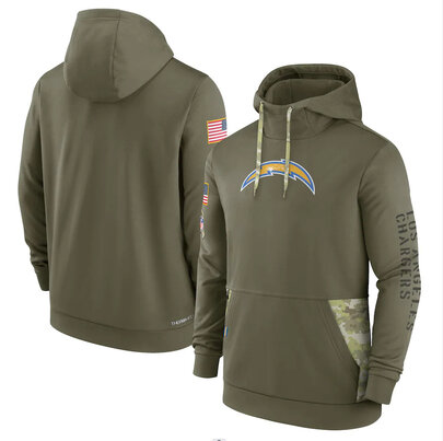 America National Football League NFL merchandise Los Angeles Chargers drawstring pullover Hoodie Arm Green