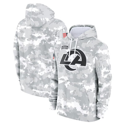 NFL Official licensed merchandise Los Angeles Rams drawstring pullover Hoodie Camo Grey