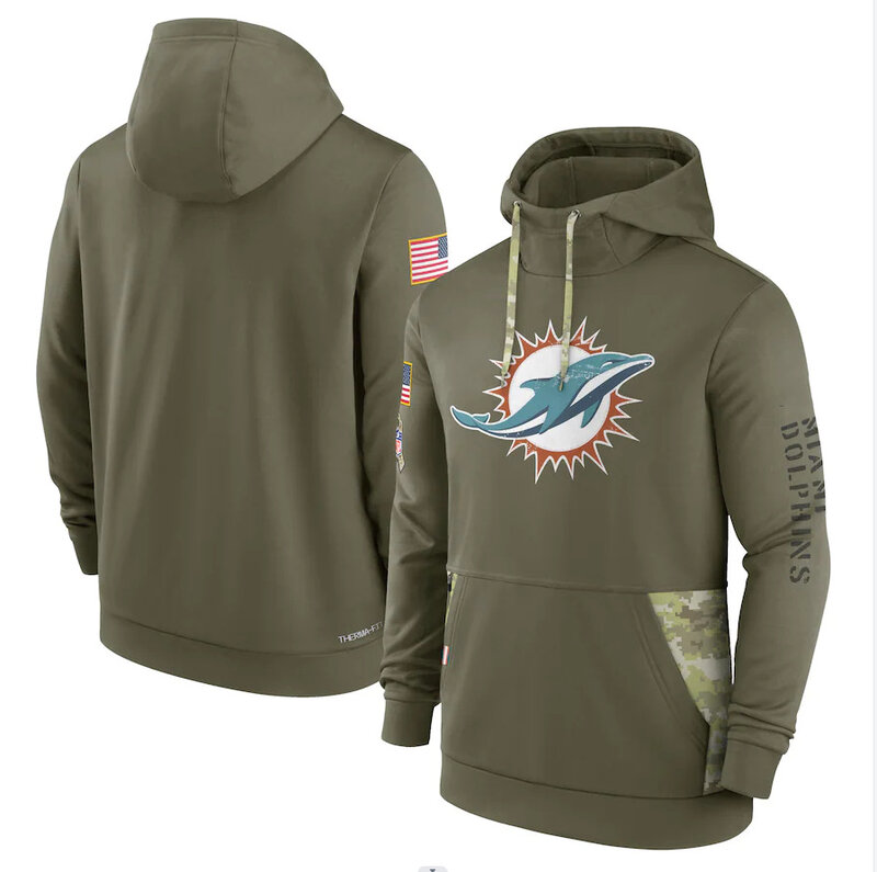 America National Football League NFL merchandise Miami Dolphins drawstring pullover Hoodie Arm Green