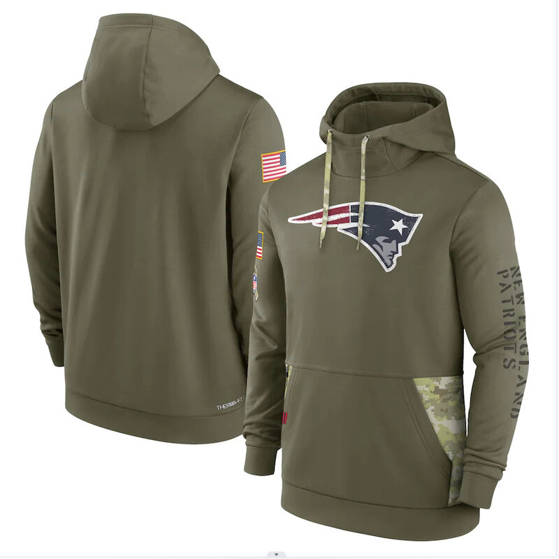 America National Football League NFL merchandise New England Patriots drawstring pullover Hoodie Arm Green