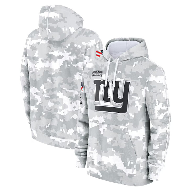 NFL Official licensed merchandise New York Giants drawstring pullover Hoodie Camo Grey