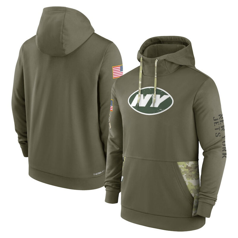America National Football League NFL merchandise New York Jets drawstring pullover Hoodie Arm Green