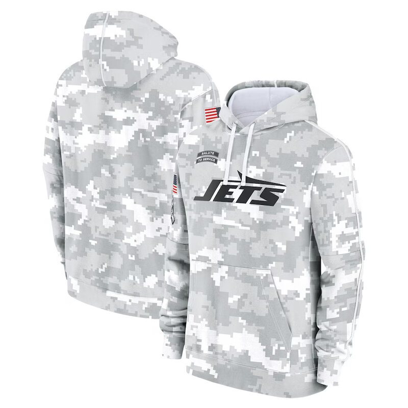 NFL Official licensed merchandise New York Jets drawstring pullover Hoodie Camo Grey