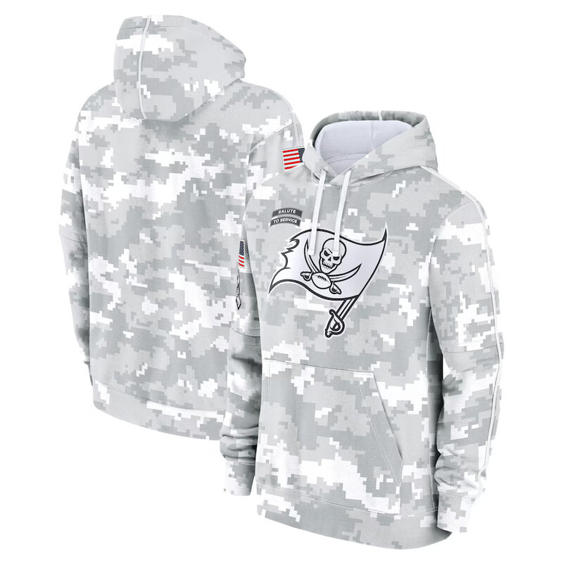 NFL Official licensed merchandise Tampa Bay Buccaneers drawstring pullover Hoodie Camo Grey