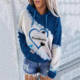 NFL Carolina Panthers Heart shape Long sleeve drawstring pullover hoodie for ladies