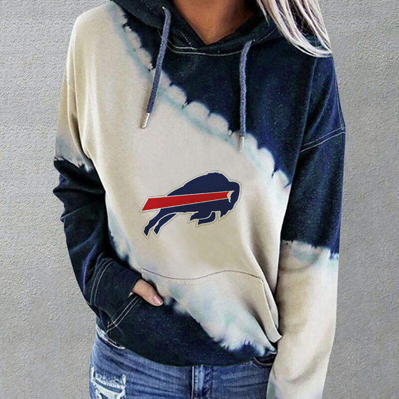 NFL Team logo NJBW NFL Jersey Buffalo Bills Heart shape Long sleeve 3d print pullover hoodie for ladies