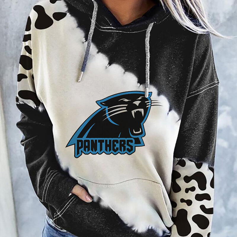NFL Team logo NJBW NFL Jersey Carolina Panthers Heart shape Long sleeve 3d print pullover hoodie for ladies
