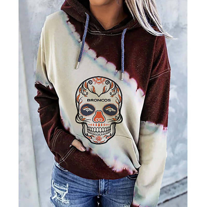 NFL Team logo NJBW NFL Jersey Denver Broncos Heart shape Long sleeve 3d print pullover hoodie for ladies