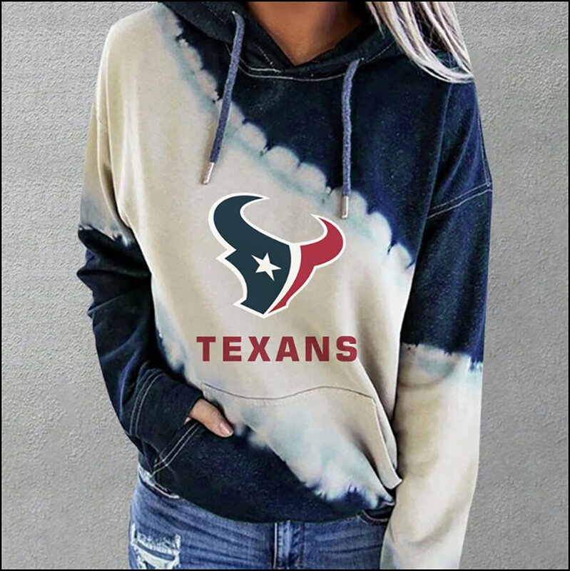 NFL Team logo NJBW NFL Jersey Houston Texans Heart shape Long sleeve 3d print pullover hoodie for ladies