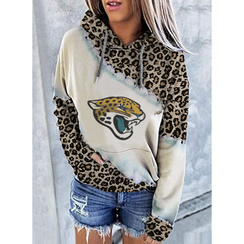 NFL Team logo NJBW NFL Jersey Jacksonville Jaguars Heart shape Long sleeve 3d print pullover hoodie for ladies