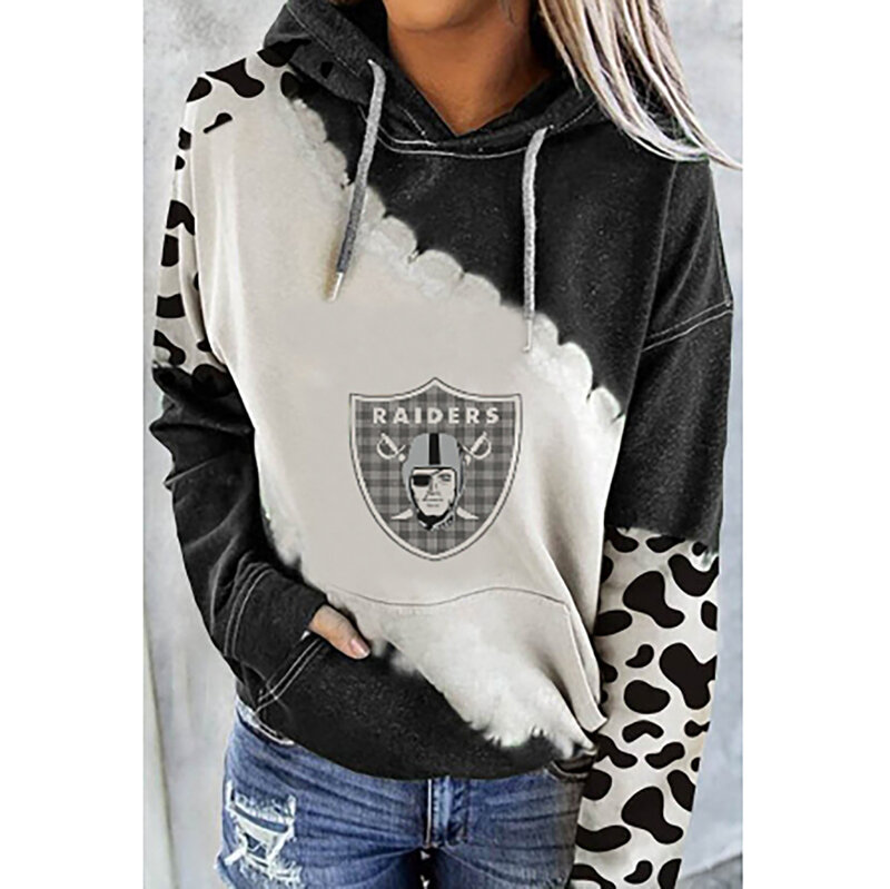 NFL Team logo NJBW NFL Jersey Las Vegas Raiders Heart shape Long sleeve 3d print pullover hoodie for ladies