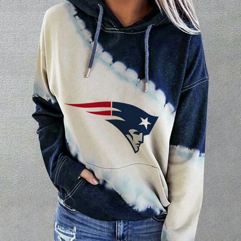 NFL Team logo NJBW NFL Jersey New England Patriots Heart shape Long sleeve 3d print pullover hoodie for ladies