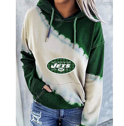 NFL Team logo NJBW NFL Jersey New York Jets Heart shape Long sleeve 3d print pullover hoodie for ladies