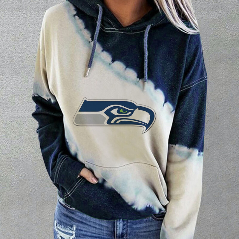 NFL Team logo NJBW NFL Jersey Seattle Seahawks Heart shape Long sleeve 3d print pullover hoodie for ladies