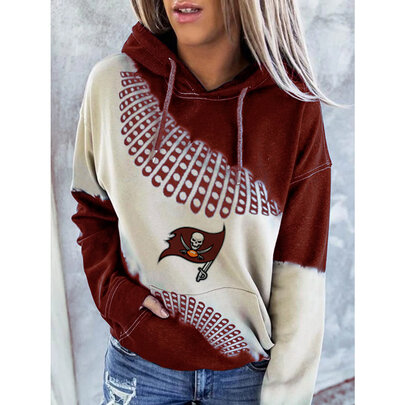 NFL Team logo NJBW NFL Jersey Tampa Bay Buccaneers Heart shape Long sleeve 3d print pullover hoodie for ladies