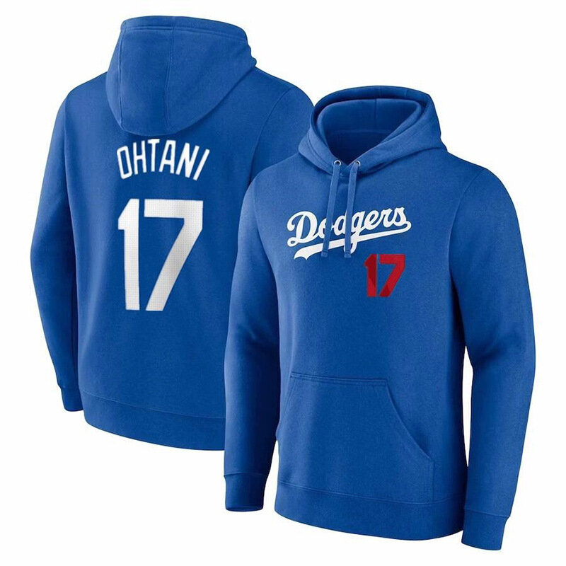 Official Los Angeles Dodgers Shohei Ohtani Gear Team Number 17 Player - Shohei Ohtani long sleeve drawstring hooded sweatshirt for adult