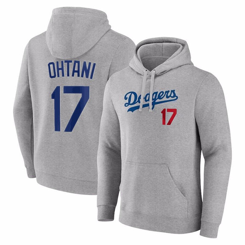 Official Los Angeles Dodgers Shohei Ohtani Gear Team Number 17 Player - Shohei Ohtani long sleeve drawstring hooded sweatshirt for adult
