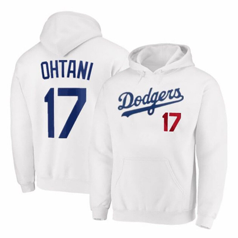 Official Los Angeles Dodgers Shohei Ohtani Gear Team Number 17 Player - Shohei Ohtani long sleeve drawstring hooded sweatshirt for adult