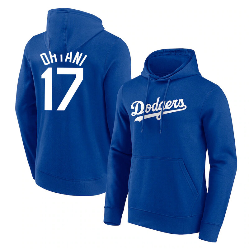 Official Los Angeles Dodgers Shohei Ohtani Gear Team Number 17 Player - Shohei Ohtani long sleeve drawstring hooded sweatshirt for adult