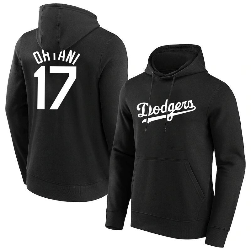 Official Los Angeles Dodgers Shohei Ohtani Gear Team Number 17 Player - Shohei Ohtani long sleeve drawstring hooded sweatshirt for adult