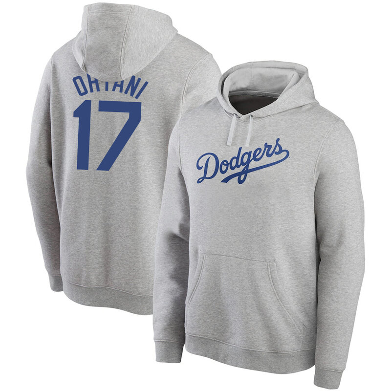 Official Los Angeles Dodgers Shohei Ohtani Gear Team Number 17 Player - Shohei Ohtani long sleeve drawstring hooded sweatshirt for adult