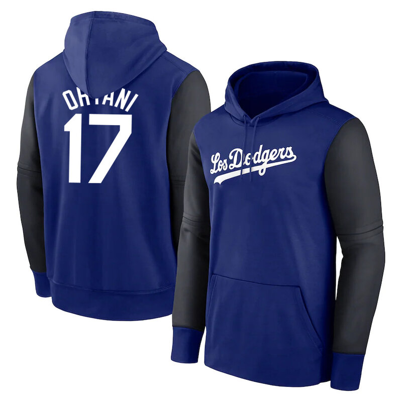Official Los Angeles Dodgers Shohei Ohtani Gear Team Number 17 Player - Shohei Ohtani long sleeve drawstring hooded sweatshirt for adult