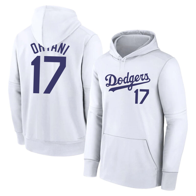 Official Los Angeles Dodgers Shohei Ohtani Gear Team Number 17 Player - Shohei Ohtani long sleeve drawstring hooded sweatshirt for adult