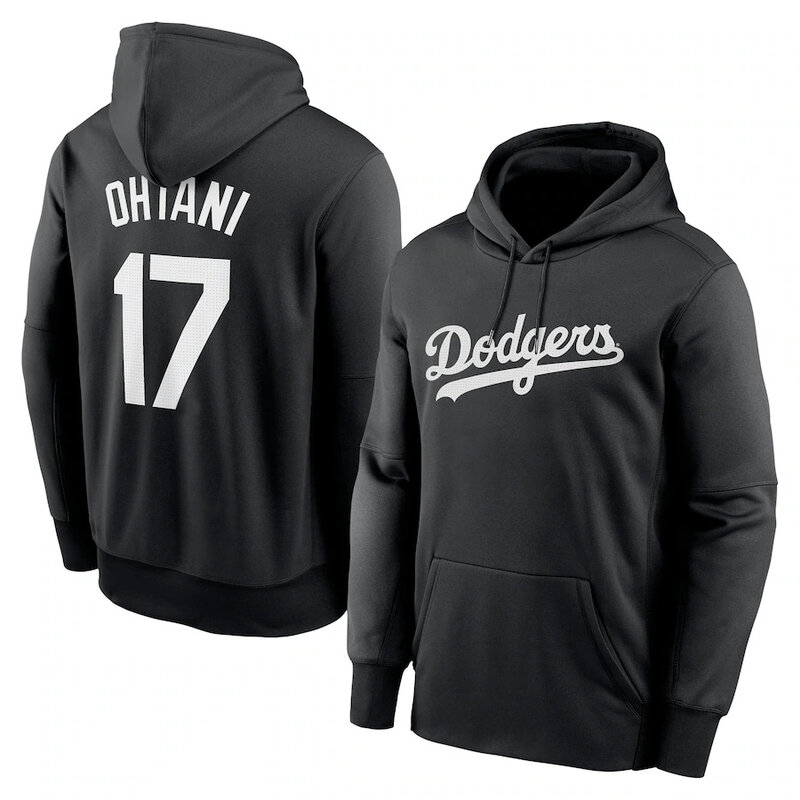 Official Los Angeles Dodgers Shohei Ohtani Gear Team Number 17 Player - Shohei Ohtani long sleeve drawstring hooded sweatshirt for adult