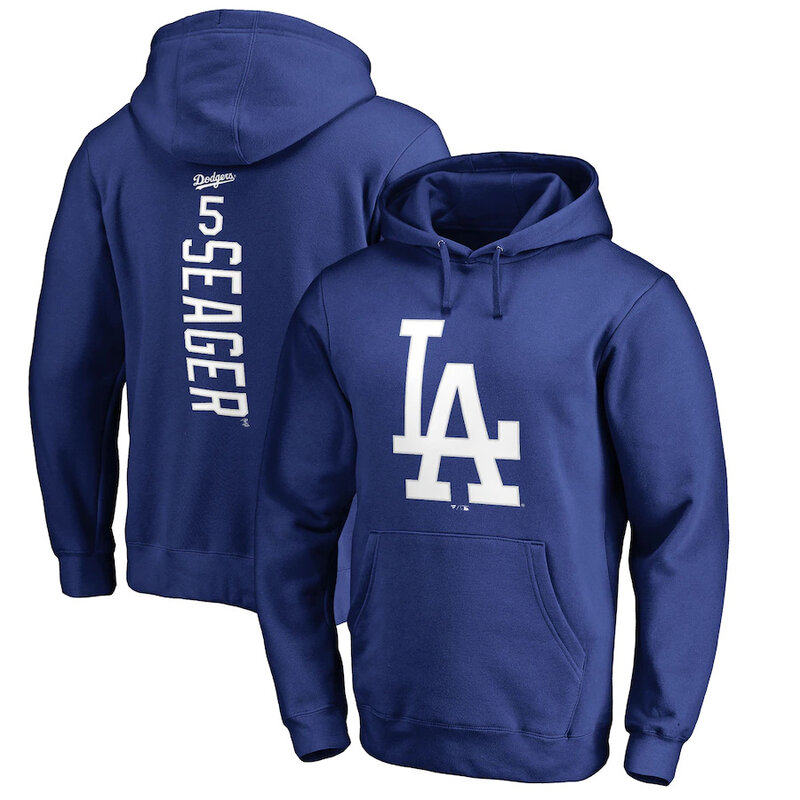 mlb team sweatshirts - MLB Los Angeles Dodgers Corey Seager Pullover Hoodie Blue