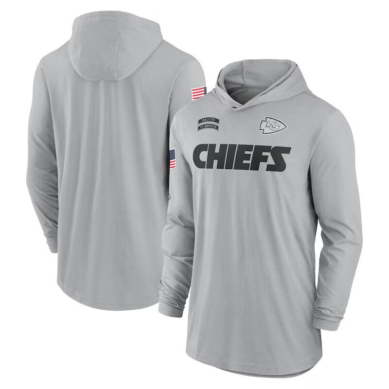 Mens Classic NFL Kansas City Chiefs quick try long sleeve Hoodie Shirt For Summer autumn