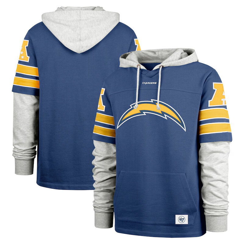 NFL Official licensed merchandise Los Angeles Chargers Jersey Long Sleeve Hooded Sweatshirt