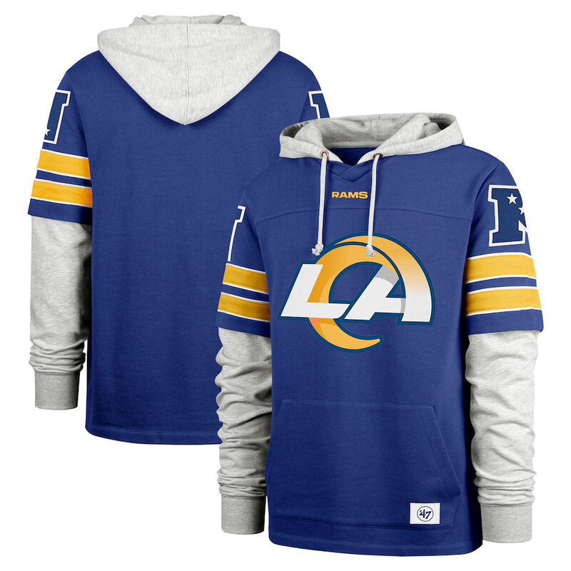 NFL Official licensed merchandise Los Angeles Rams Jersey Long Sleeve Hooded Sweatshirt