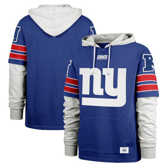 NFL Official licensed merchandise New York Giants Jersey Long Sleeve Hooded Sweatshirt