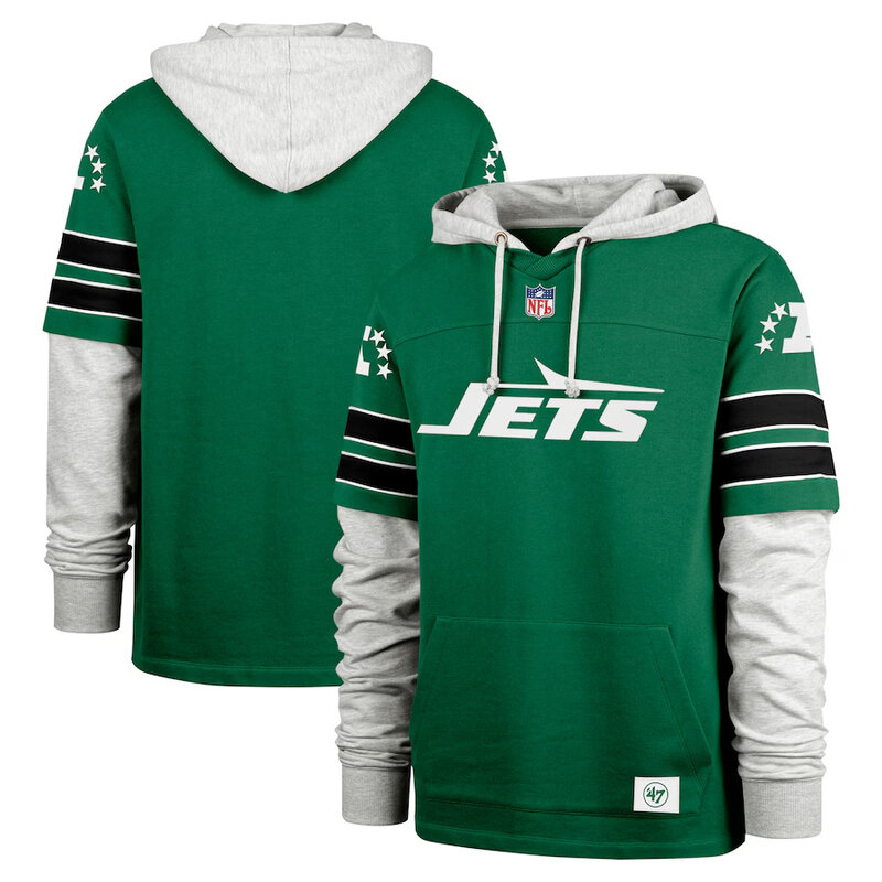 NFL Official licensed merchandise New York Jets Jersey Long Sleeve Hooded Sweatshirt