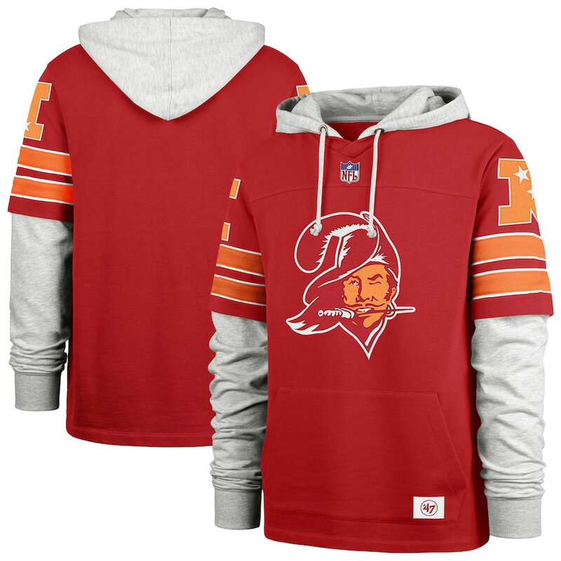NFL Official licensed merchandise Tampa Bay Buccaneers Jersey Long Sleeve Hooded Sweatshirt