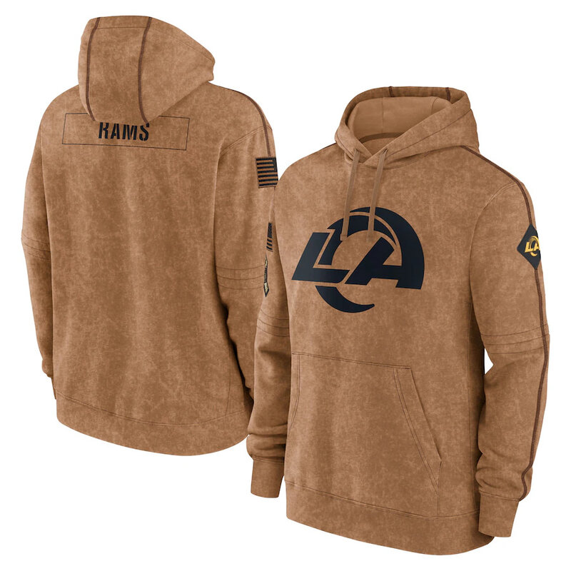 America National Football league NFL Football wear Los Angeles Rams classic team logo 3D print pullover sweatshirt with drawstring hood and kangaroo pouch