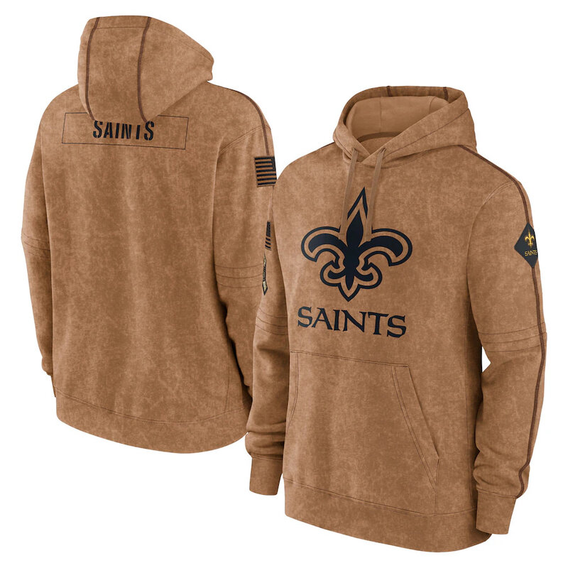 America National Football league NFL Football wear New Orleans Saints classic team logo 3D print pullover sweatshirt with drawstring hood and kangaroo pouch