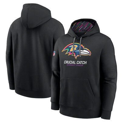 classic NFL fan gear Baltimore Ravens team logo 3D print pullover hoodie kangaroo pouch