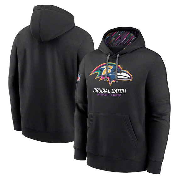 classic NFL fan gear Baltimore Ravens team logo 3D print pullover hoodie kangaroo pouch