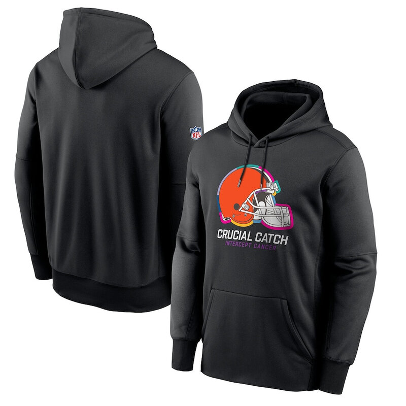 classic NFL fan gear Cleveland Browns team logo 3D print pullover hoodie kangaroo pouch