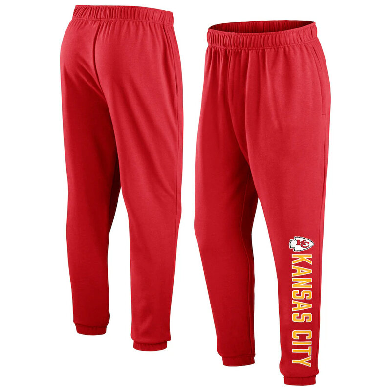 Mens Classic NFL Team Kansas City Chiefs Active Jogger Team Sweatpant With Elastic Waistband and cuffed ankle,Perfect for sports and daily activities